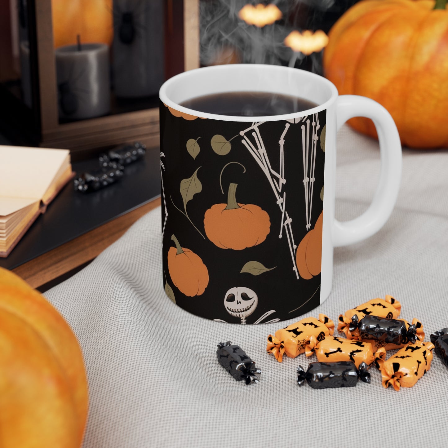 Nightmare Before Christmas Jack Skellington Among Pumpkins 11oz Mug