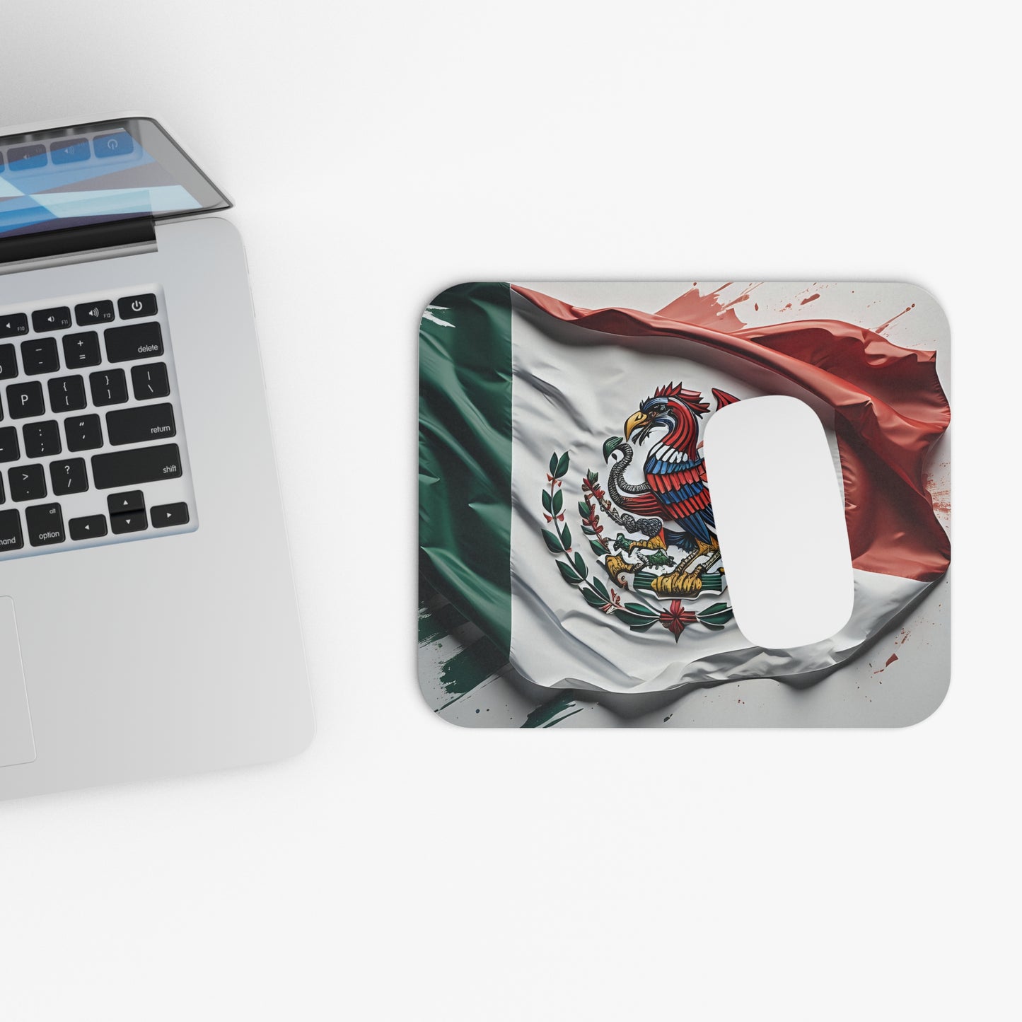 Mexican Flag in Acrylic Mouse Pad