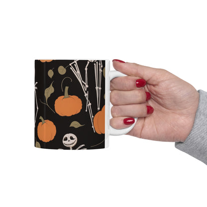 Nightmare Before Christmas Jack Skellington Among Pumpkins 11oz Mug