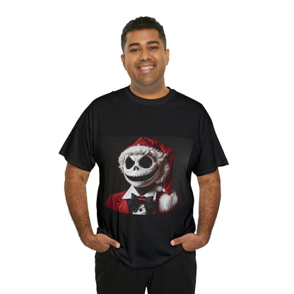 Nightmare Before Christmas Jack Skellington in Santa Hat Cotton T-Shirt