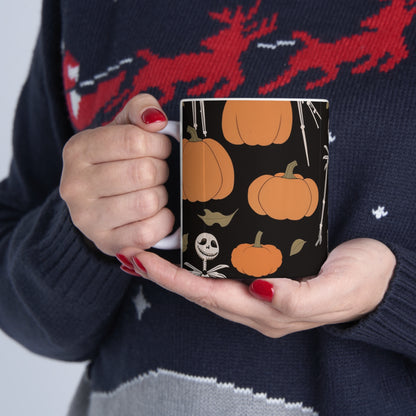 Nightmare Before Christmas Jack Skellington Among Pumpkins 11oz Mug