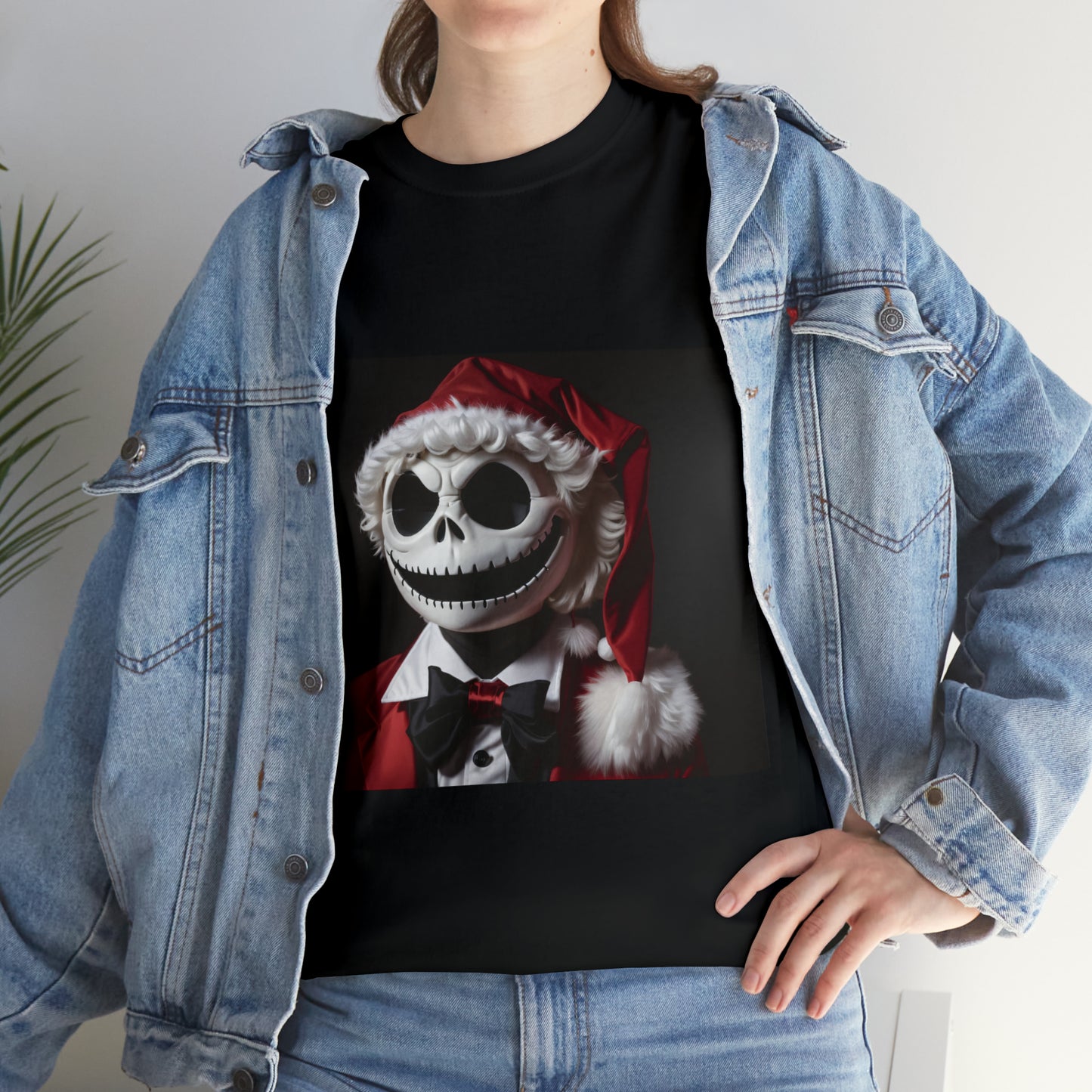 Nightmare Before Christmas Jack Skellington in Santa Hat Cotton T-Shirt