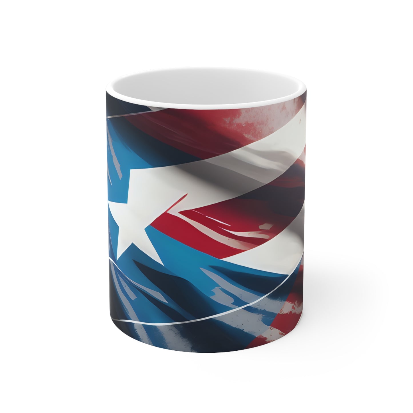 Puerto Rico and USA Flags Merged 11oz Mug