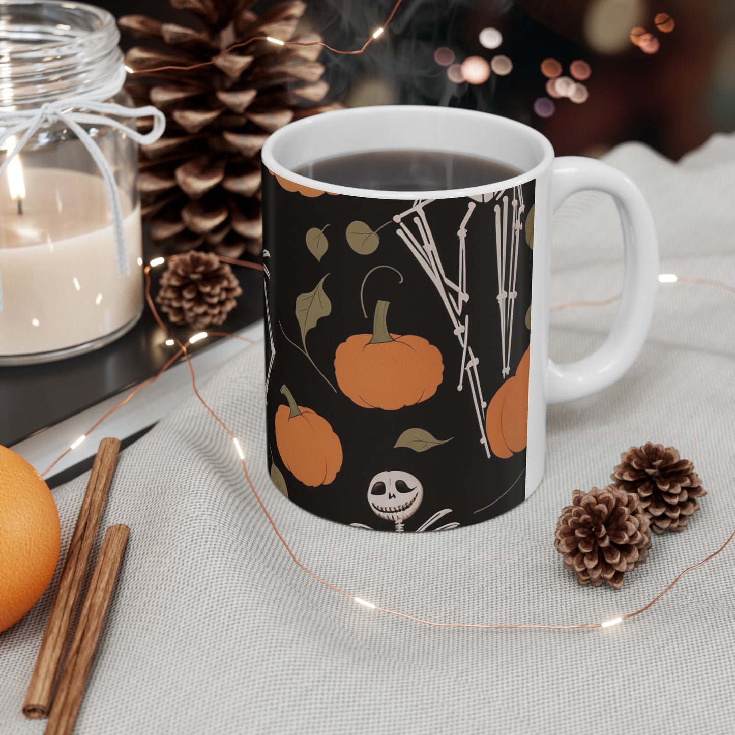 Nightmare Before Christmas Jack Skellington Among Pumpkins 11oz Mug