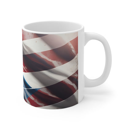 Puerto Rico and USA Flags Merged 11oz Mug