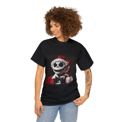 Nightmare Before Christmas Jack Skellington in Santa Hat Cotton T-Shirt