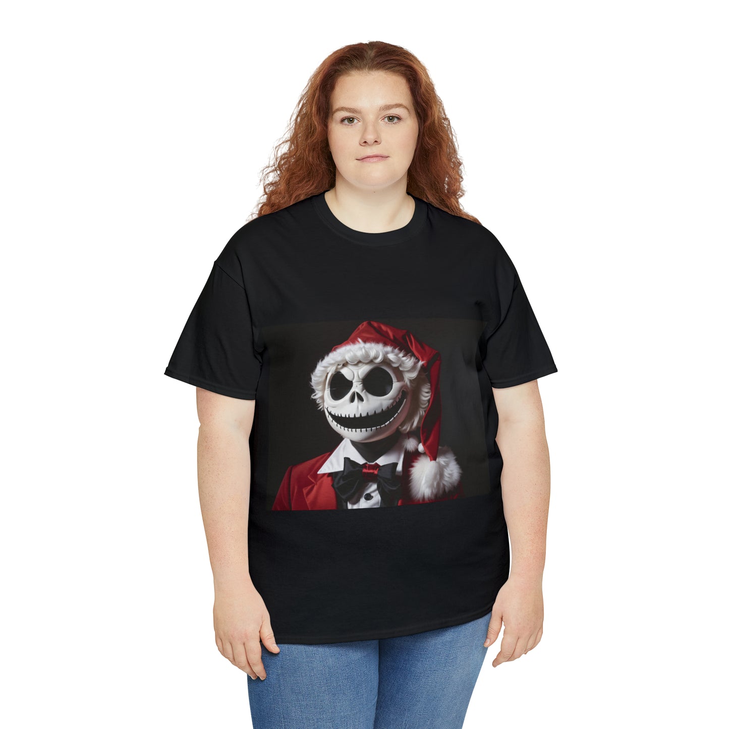 Nightmare Before Christmas Jack Skellington in Santa Hat Cotton T-Shirt