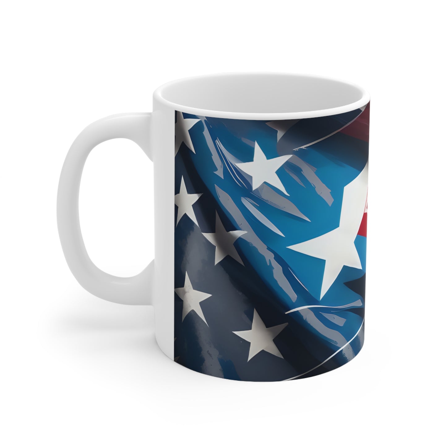 Puerto Rico and USA Flags Merged 11oz Mug