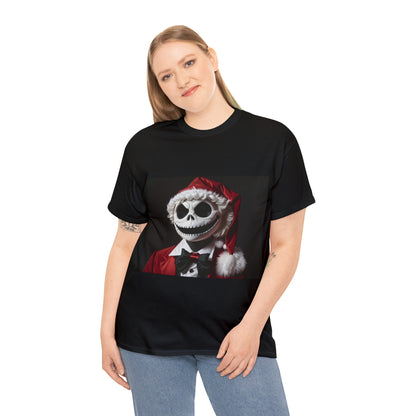 Nightmare Before Christmas Jack Skellington in Santa Hat Cotton T-Shirt