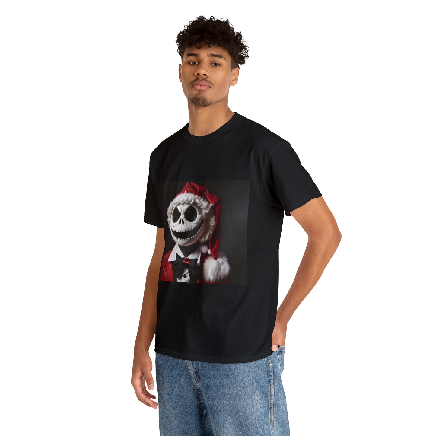 Nightmare Before Christmas Jack Skellington in Santa Hat Cotton T-Shirt